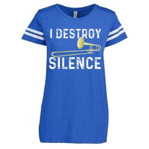 I Destroy Silence Trombonist Trombone Player Marching Band Enza Ladies Jersey Football T-Shirt