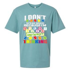 I Don't Speak Much Because I'm Brilliant Autism Awareness Sueded Cloud Jersey T-Shirt