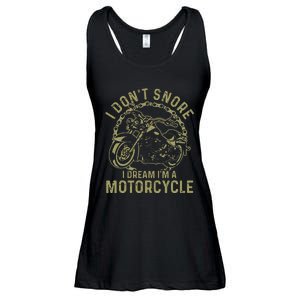 I Dont Snore I Dream Im A Motorcycle Funny Snoring Biker Ladies Essential Flowy Tank