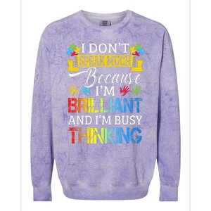 I Don't Speak Much Because I'm Brilliant Autism Awareness Colorblast Crewneck Sweatshirt