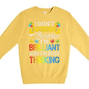 I Don't Speak Much Because I'm Brilliant Autism Awareness Premium Crewneck Sweatshirt