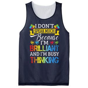 I Don't Speak Much Because I'm Brilliant Autism Awareness Mesh Reversible Basketball Jersey Tank