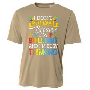 I Don't Speak Much Because I'm Brilliant Autism Awareness Cooling Performance Crew T-Shirt