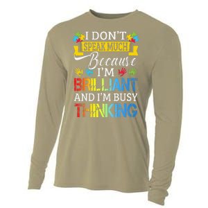 I Don't Speak Much Because I'm Brilliant Autism Awareness Cooling Performance Long Sleeve Crew