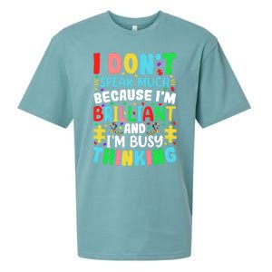 I Dont Speak Much Brilliant Autism Autistic Great Gift Sueded Cloud Jersey T-Shirt