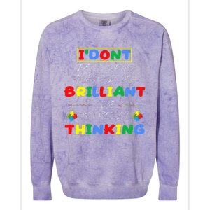 I Don't Speak Much Because I'm Brilliant Tee Autism Day Gift Colorblast Crewneck Sweatshirt