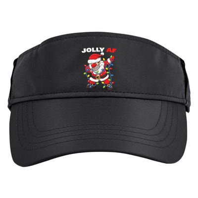 Inappropriate Dabbing Santa In Face Mask Garland Jolly Af Gift Adult Drive Performance Visor