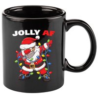 Inappropriate Dabbing Santa In Face Mask Garland Jolly Af Gift 11oz C Handle Ceramic Mug