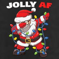 Inappropriate Dabbing Santa In Face Mask Garland Jolly Af Gift 11oz C Handle Ceramic Mug
