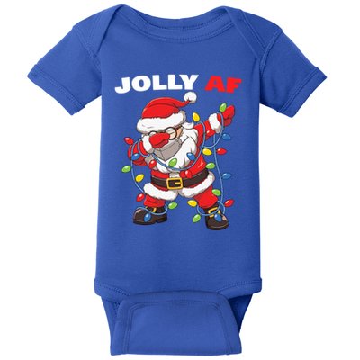Inappropriate Dabbing Santa In Face Mask Garland Jolly Af Gift Baby Bodysuit
