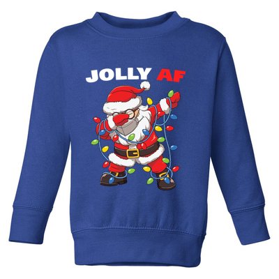 Inappropriate Dabbing Santa In Face Mask Garland Jolly Af Gift Toddler Sweatshirt