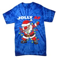 Inappropriate Dabbing Santa In Face Mask Garland Jolly Af Gift Tie-Dye T-Shirt