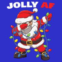 Inappropriate Dabbing Santa In Face Mask Garland Jolly Af Gift Tie-Dye T-Shirt