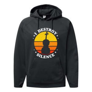 I Destroy Silence Cello Cellist Orchestra String Musician Performance Fleece Hoodie