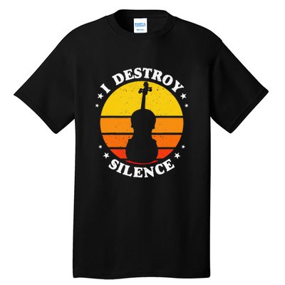 I Destroy Silence Cello Cellist Orchestra String Musician Tall T-Shirt