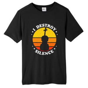 I Destroy Silence Cello Cellist Orchestra String Musician Tall Fusion ChromaSoft Performance T-Shirt