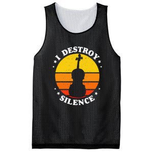 I Destroy Silence Cello Cellist Orchestra String Musician Mesh Reversible Basketball Jersey Tank