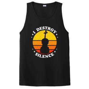 I Destroy Silence Cello Cellist Orchestra String Musician PosiCharge Competitor Tank