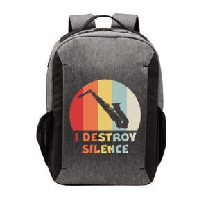 I Destroy Silence Funny Saxophone Player Saxophonist Vector Backpack