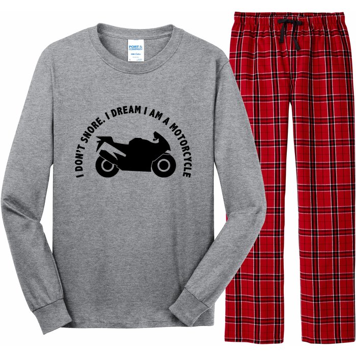 I Don't Snore I Dream I Am A Motorcycle Long Sleeve Pajama Set