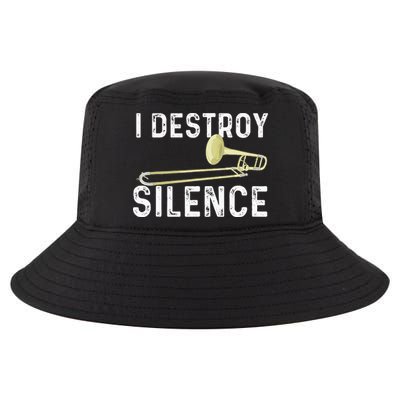 I Destroy Silence Trombonist Trombone Player Marching Band Cool Comfort Performance Bucket Hat