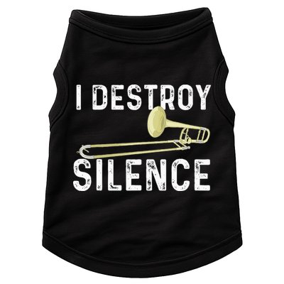 I Destroy Silence Trombonist Trombone Player Marching Band Doggie Tank