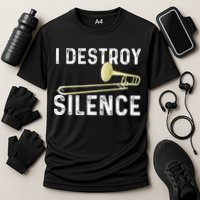 I Destroy Silence Trombonist Trombone Player Marching Band Performance Shirt