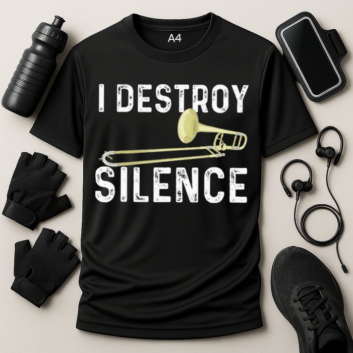 I Destroy Silence Trombonist Trombone Player Marching Band Performance Shirt