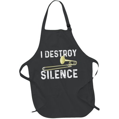 I Destroy Silence Trombonist Trombone Player Marching Band Apron