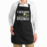 I Destroy Silence Trombonist Trombone Player Marching Band Apron