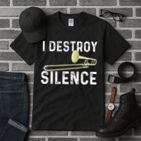 I Destroy Silence Trombonist Trombone Player Marching Band Tall T-Shirt