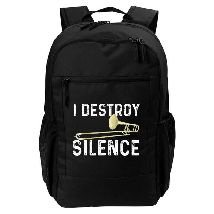 I Destroy Silence Trombonist Trombone Player Marching Band Backpack