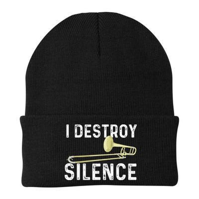 I Destroy Silence Trombonist Trombone Player Marching Band Beanie