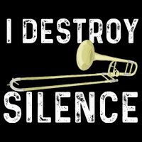 I Destroy Silence Trombonist Trombone Player Marching Band 16 in Basic Backpack