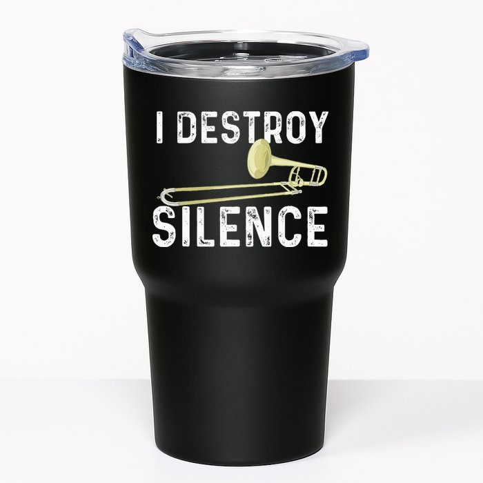 I Destroy Silence Trombonist Trombone Player Marching Band Tumbler