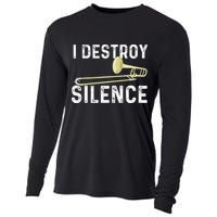 I Destroy Silence Trombonist Trombone Player Marching Band Cooling Performance Long Sleeve Crew