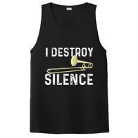 I Destroy Silence Trombonist Trombone Player Marching Band PosiCharge Competitor Tank