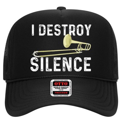 I Destroy Silence Trombonist Trombone Player Marching Band Trucker Hat
