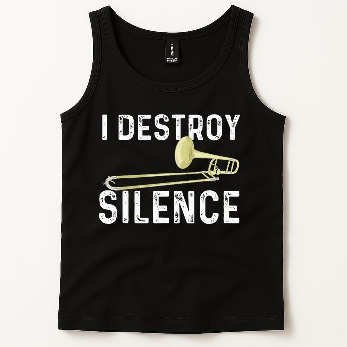 I Destroy Silence Trombonist Trombone Player Marching Band Tank Top