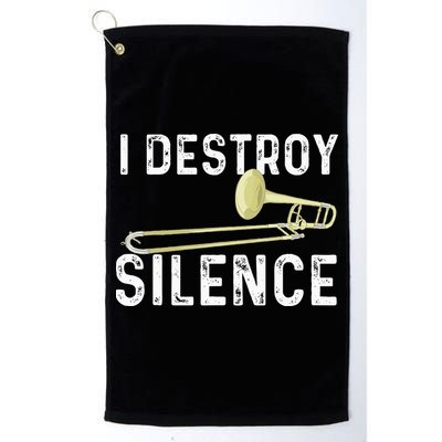 I Destroy Silence Trombonist Trombone Player Marching Band Golf Towel