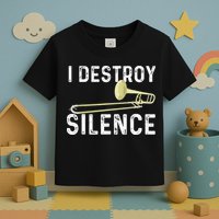 I Destroy Silence Trombonist Trombone Player Marching Band Toddler T-Shirt