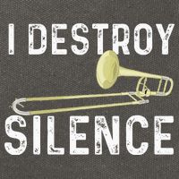 I Destroy Silence Trombonist Trombone Player Marching Band Cotton Canvas Backpack