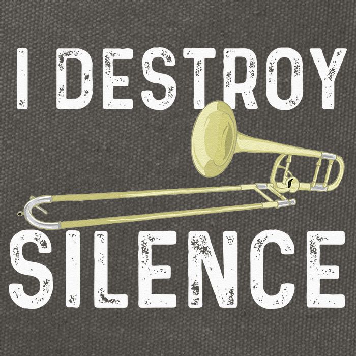 I Destroy Silence Trombonist Trombone Player Marching Band Cotton Canvas Backpack
