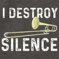 I Destroy Silence Trombonist Trombone Player Marching Band Vector Backpack