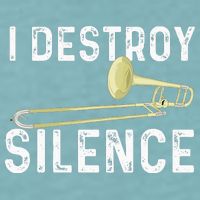 I Destroy Silence Trombonist Trombone Player Marching Band Sueded Cloud Jersey T-Shirt