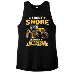 I DonT Snore I Dream IM A Tractor Funny Farming Dad Ladies PosiCharge Tri-Blend Wicking Tank