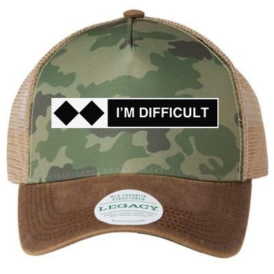 I'm Difficult Ski Snowboard Funny Snowboarding Winter Premium Legacy Tie Dye Trucker Hat