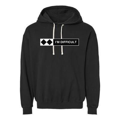 I'm Difficult Ski Snowboard Funny Snowboarding Winter Premium Garment-Dyed Fleece Hoodie