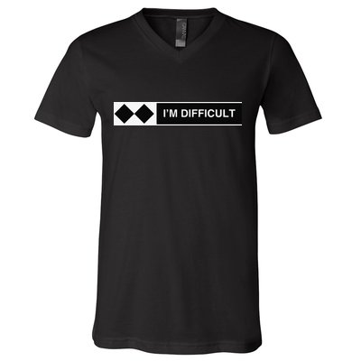 I'm Difficult Ski Snowboard Funny Snowboarding Winter Premium V-Neck T-Shirt
