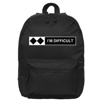 I'm Difficult Ski Snowboard Funny Snowboarding Winter Premium 16 in Basic Backpack